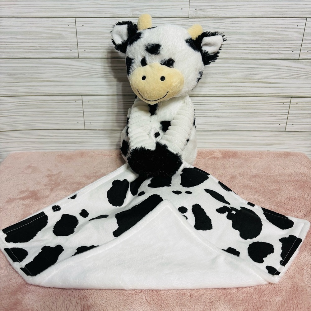 Handmade Infant Girl Boy Cow Lovey Security Blanket